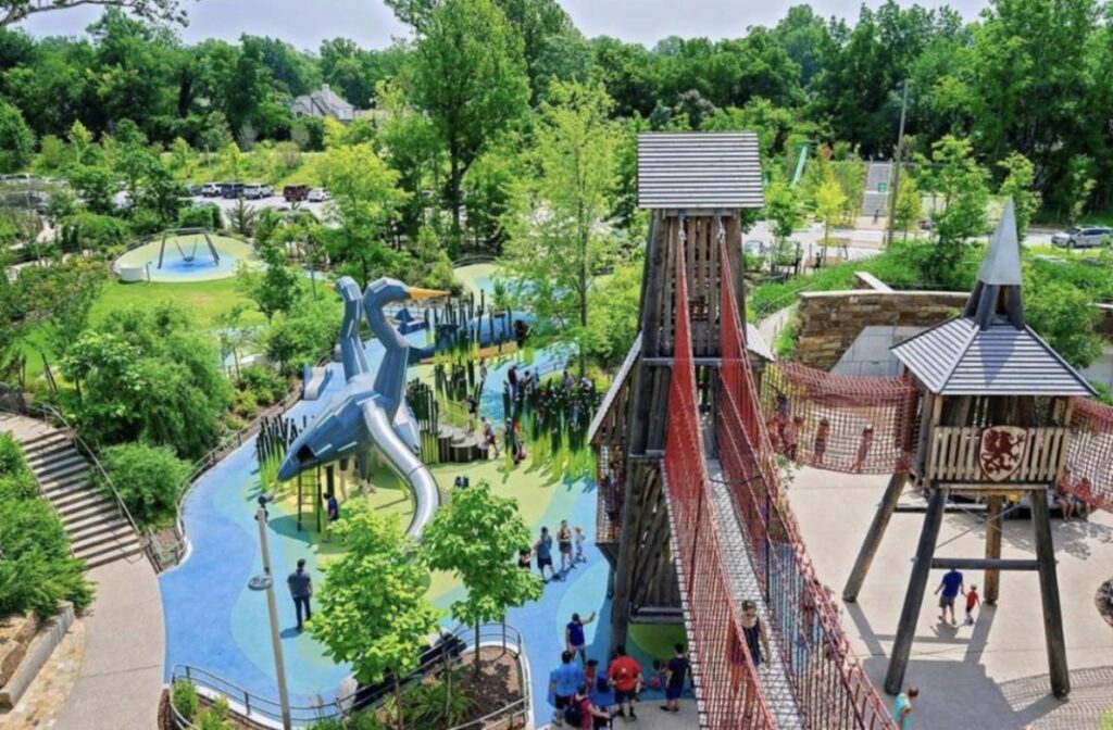 Photograph of the playground at The Gathering Place in Tulsa, Oklahoma. 