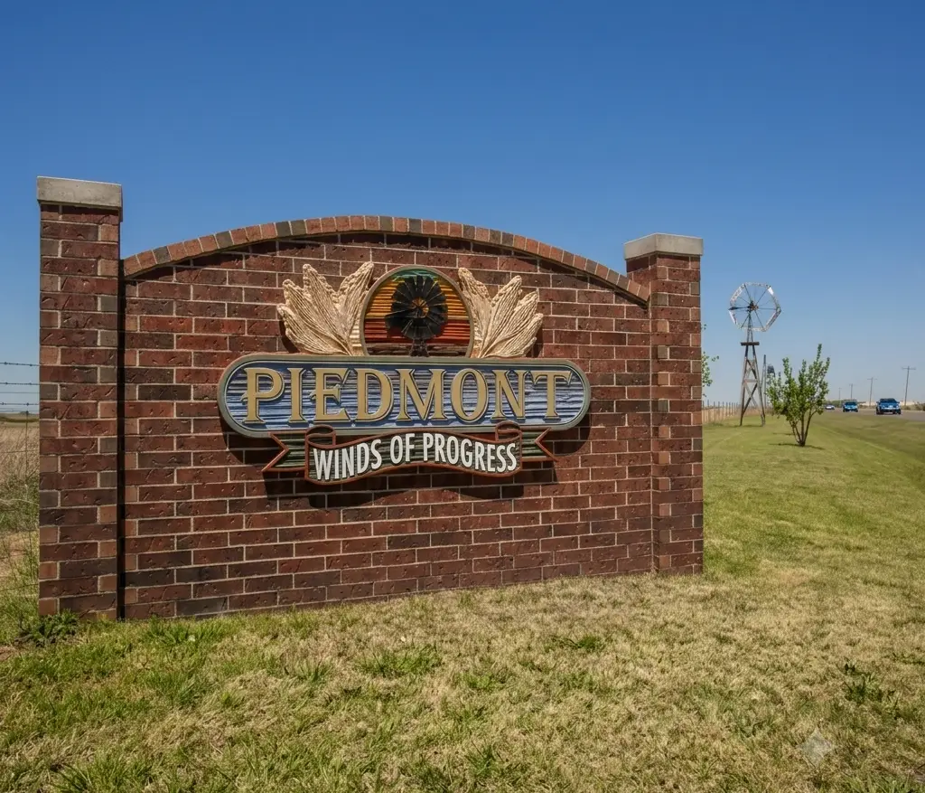 Piedmont, Oklahoma sign